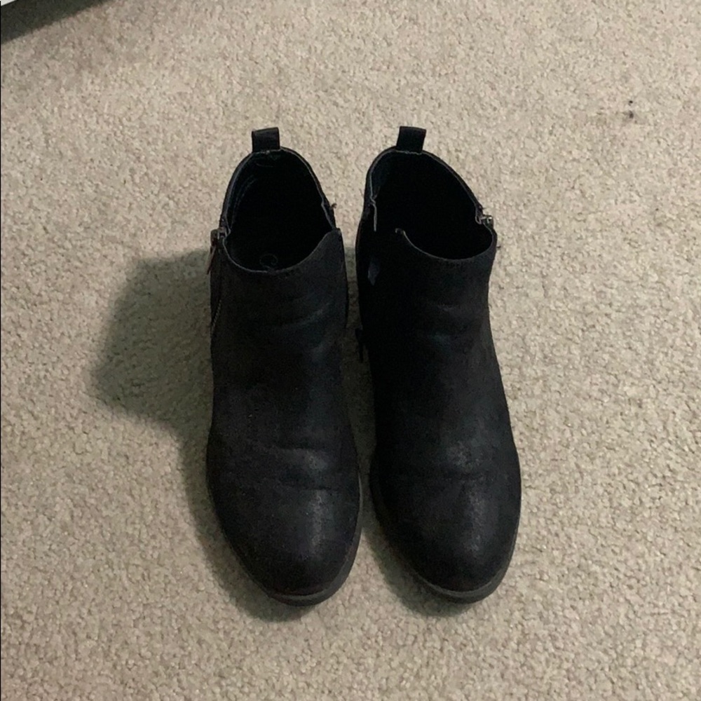 Black booties— decently worn